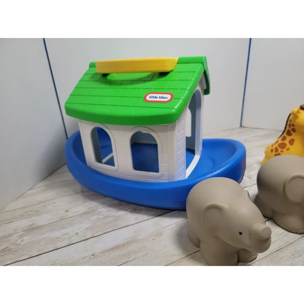 Little Tikes Noahs‎ Ark Arc Rubber Giraffes Elephants Noah Figure Bathtub Toys